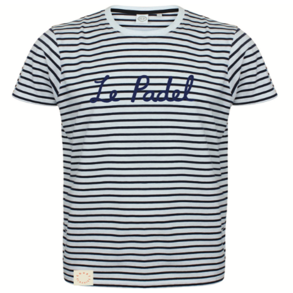 Court Classics Unisex "Le Padel" Blue Striped T-Shirt