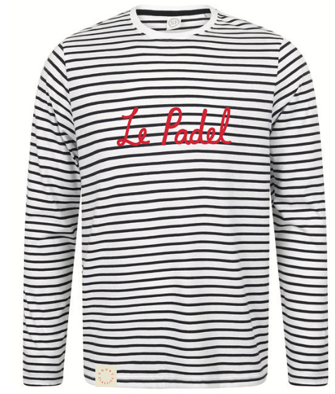 Court Classics Unisex "Le Padel" Red Striped Long Sleeved T-Shirt