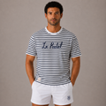 Court Classics Unisex "Le Padel" Blue Striped T-Shirt