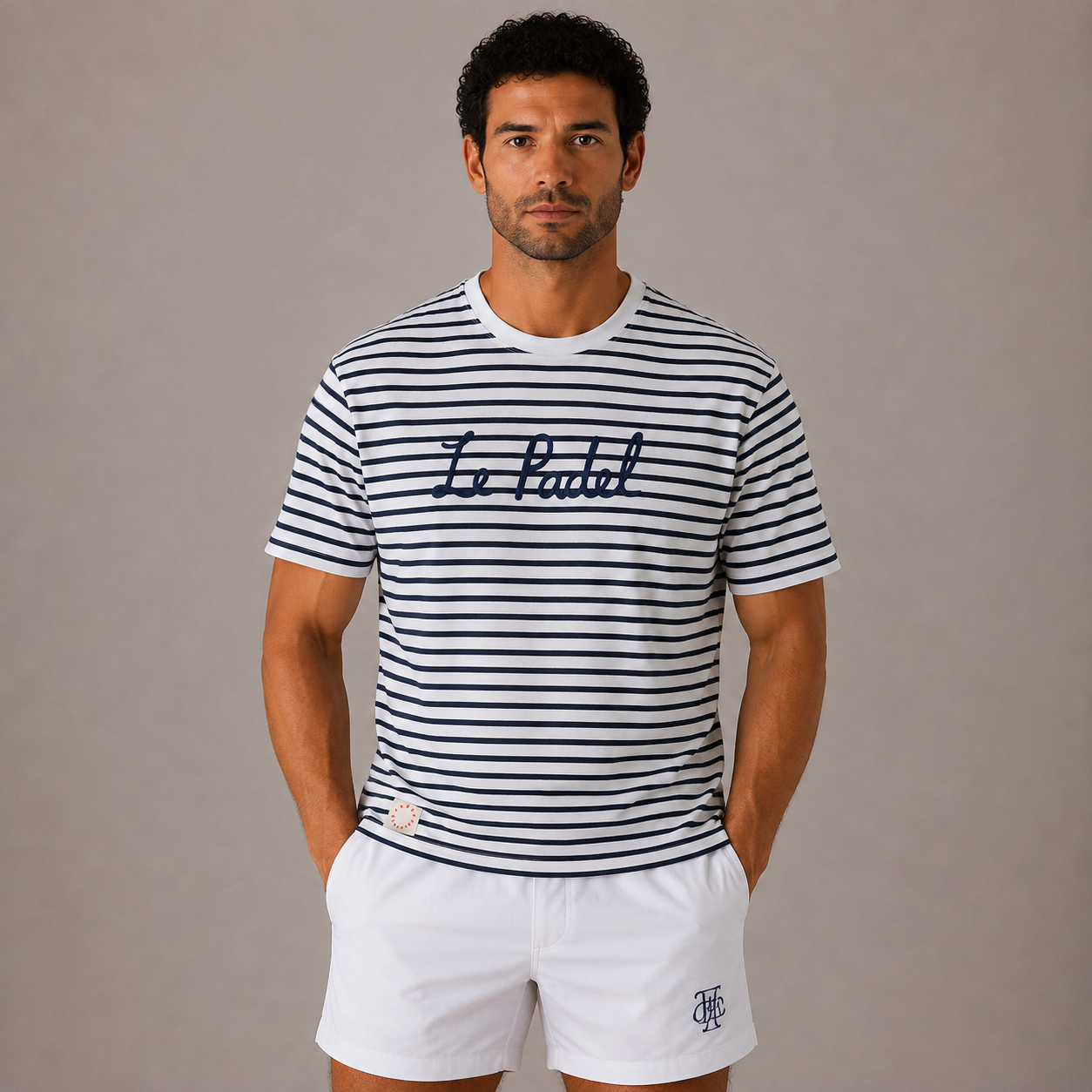 Court Classics Unisex "Le Padel" Blue Striped T-Shirt