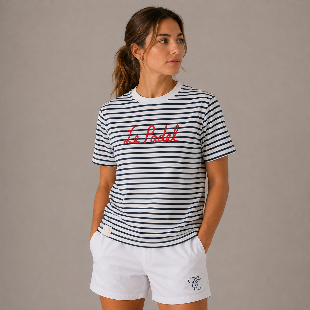 Court Classics Unisex "Le Padel" Red Striped T-Shirt
