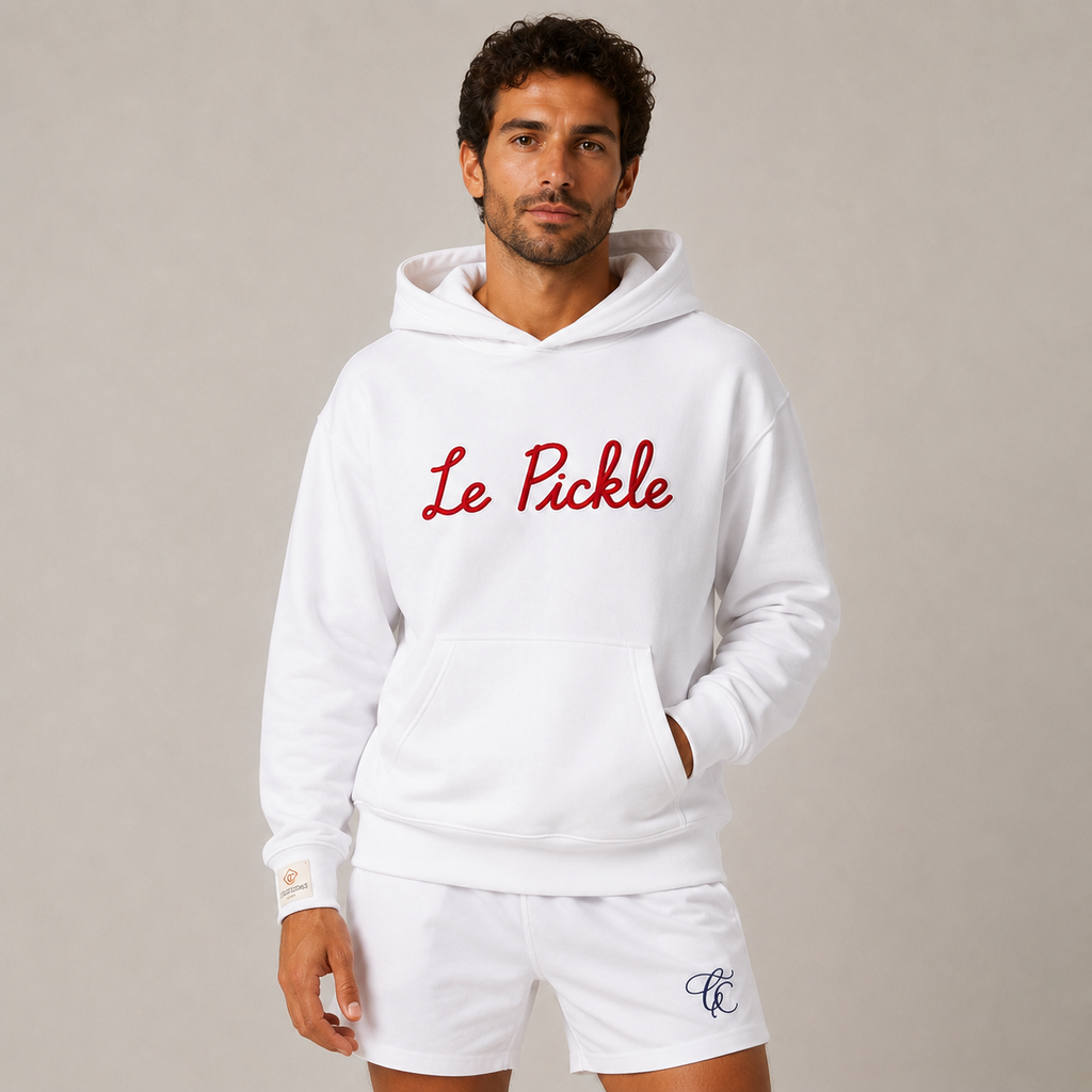 Court Classics Unisex White "Le Pickle" Hoodie (350gsm)