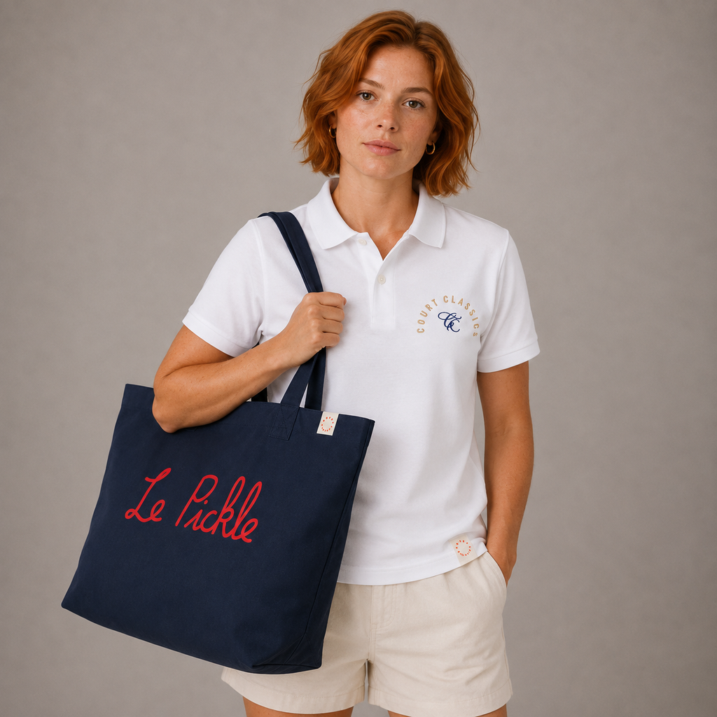 Court Classics Navy Le Pickle Shopper Tote Bag