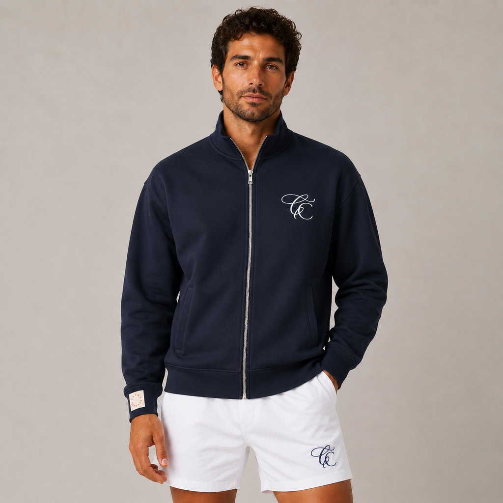 Court Classics Unisex Navy Zipped Hoodie (280gsm)