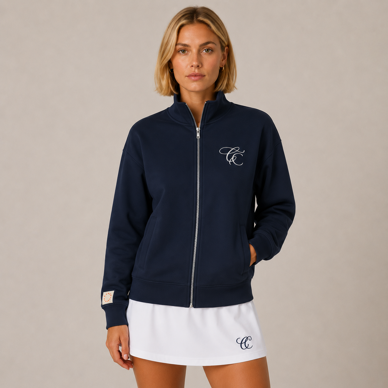 Court Classics Unisex Navy Zipped Hoodie (280gsm)