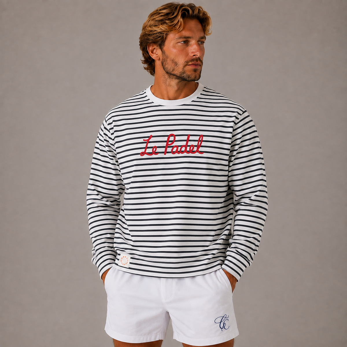 Court Classics Unisex "Le Padel" Red Striped Long Sleeved T-Shirt