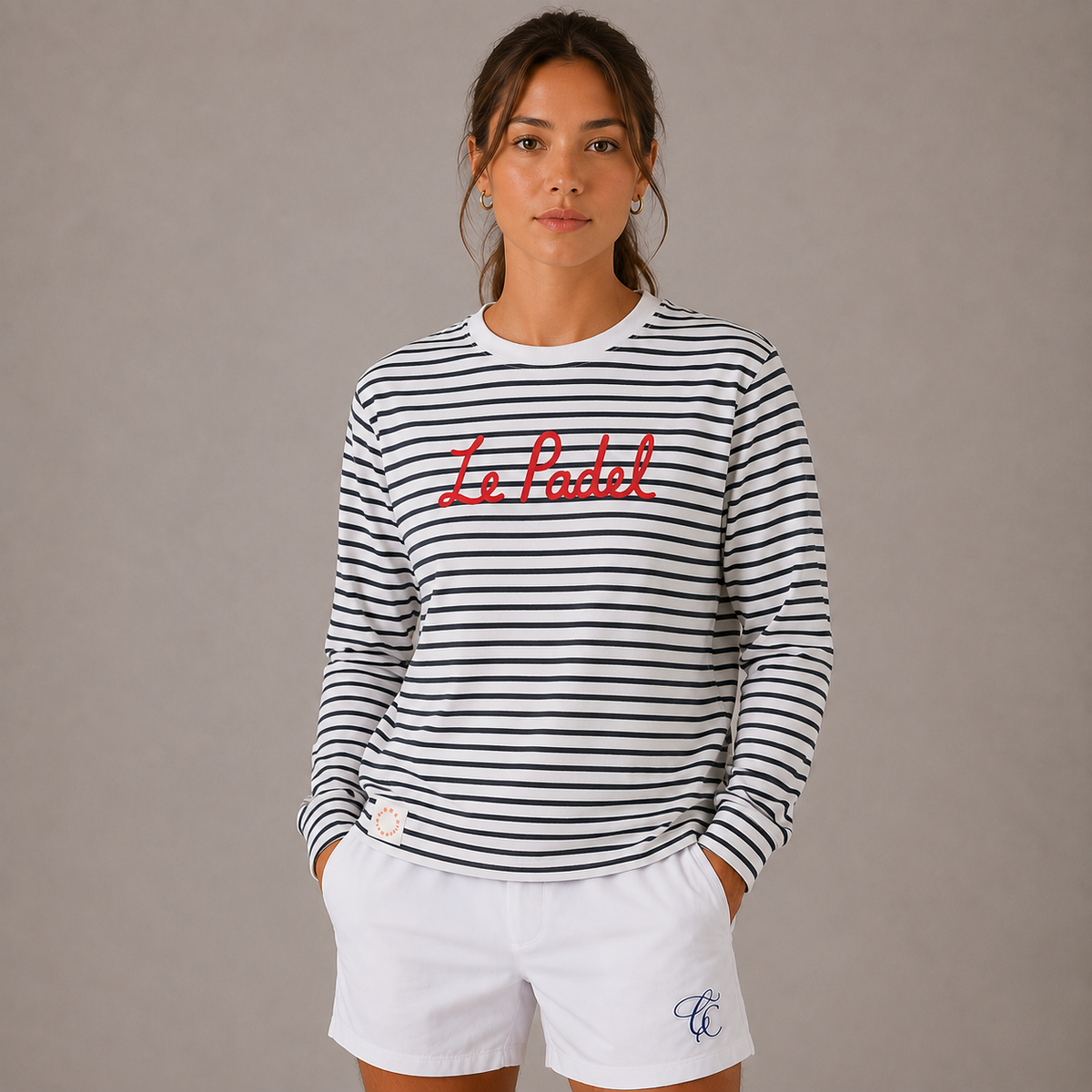 Court Classics Unisex "Le Padel" Red Striped Long Sleeved T-Shirt
