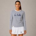 Court Classics Unisex Long Sleeve Blue Striped T-Shirt