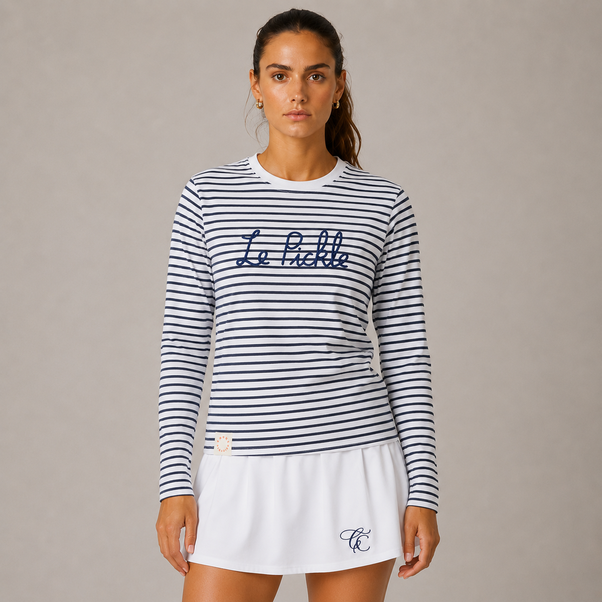 Court Classics Unisex Long Sleeve Blue Striped T-Shirt