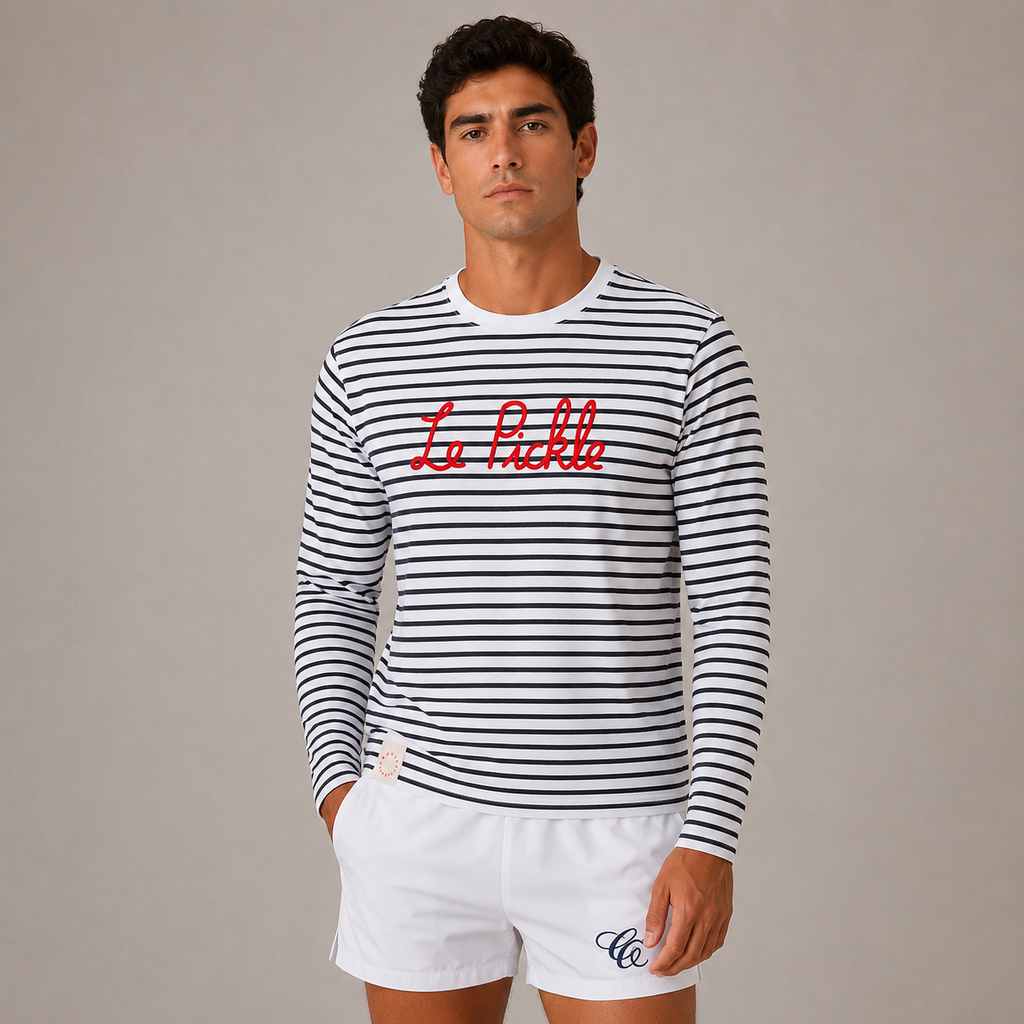 Court Classics Unisex Long Sleeve Red Striped T-Shirt