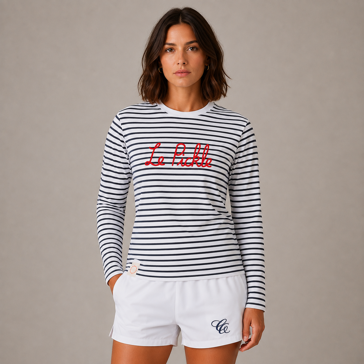 Court Classics Unisex Long Sleeve Red Striped T-Shirt