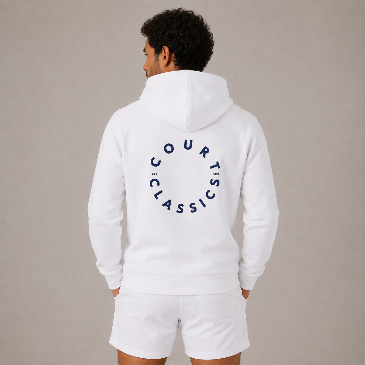 Court Classics Unisex White Hoodie (350gsm)